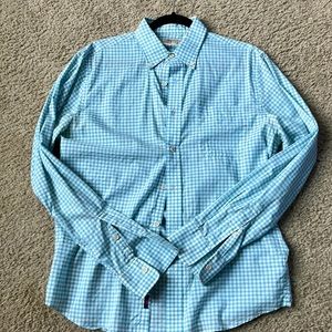 Faherty Men’s light green check button down (M)